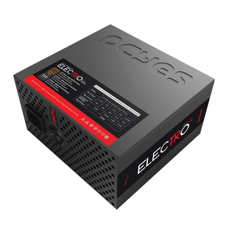FONTE ATX 550W ELECTRO V2 BLACK VULCAN 80+ BRONZE PCYES