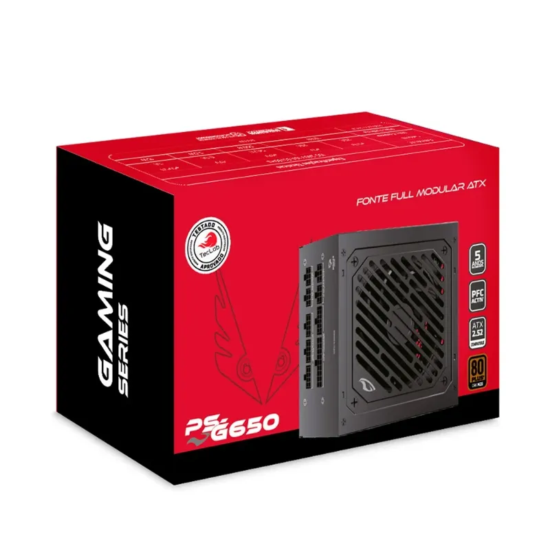 FONTE ATX 650W 80+ BRONZE FULL MODULAR PS-G650 TECLAB CYBERNETICS C3TECH