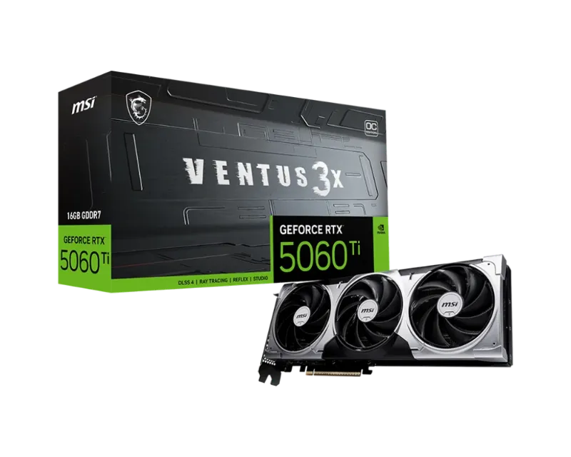 PLACA DE VIDEO 16GB NV RTX 5060TI 128BITS VENTUS 3X OC 912-V812-078 MSI
