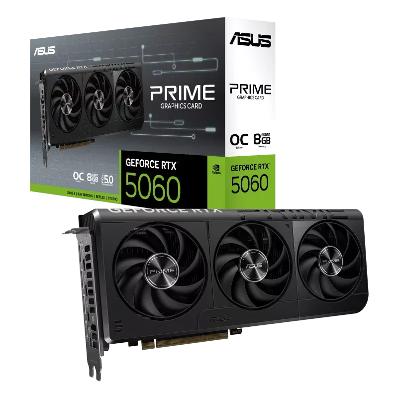 PLACA DE VIDEO 8GB RTX 5060 PRIME OC EDITION 3 FAN 90YV0N10-M0NA00 ASUS